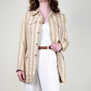 Vintage French Silk Striped Coastal Preppy Euro Girl Old Money Quiet Luxury 70s